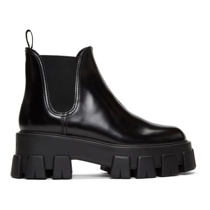 platform leather chelsea boots