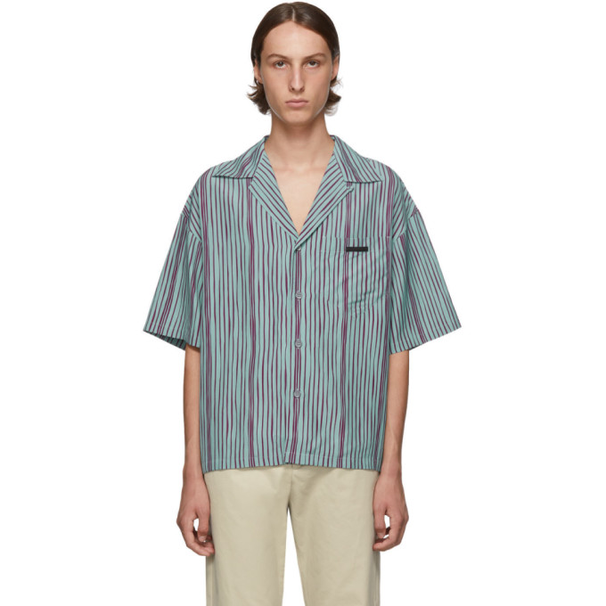 Prada Green Striped Shirt