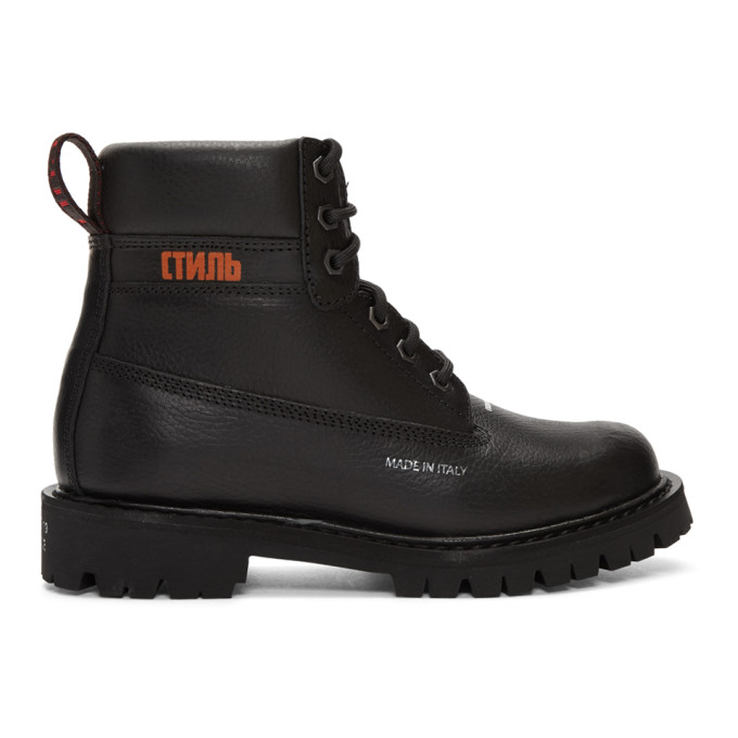 Heron Preston Black Worker Boots