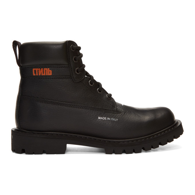 Heron Preston Black Worker Boots