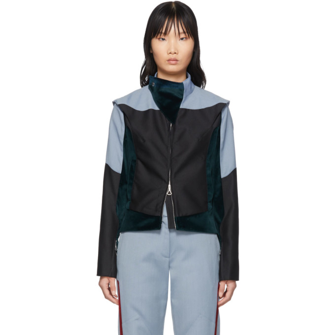 Click to view more detailed imagery on our partner's website Kiko Kostadinov Black Marta Jacket In Black Cerul