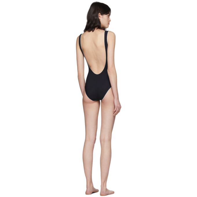 DOLCE & GABBANA BLACK CONTRAST ONE-PIECE SWIMSUIT