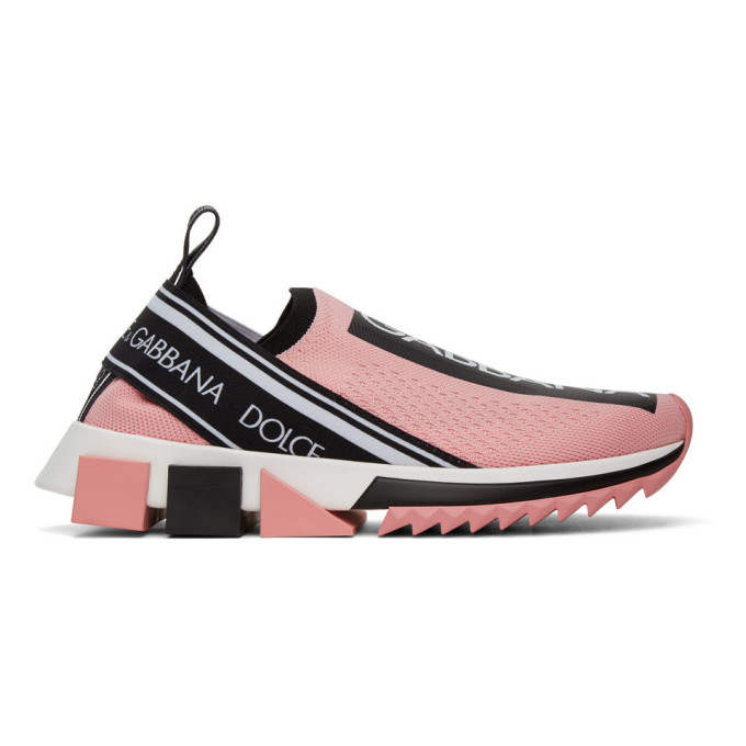 DOLCE & GABBANA DOLCE AND GABBANA PINK SORRENTO SLIP-ON SNEAKERS