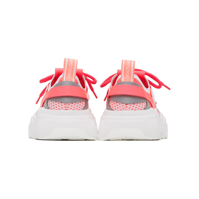 DOLCE & GABBANA DOLCE AND GABBANA PINK STRETCH MESH DAYMASTER SNEAKERS