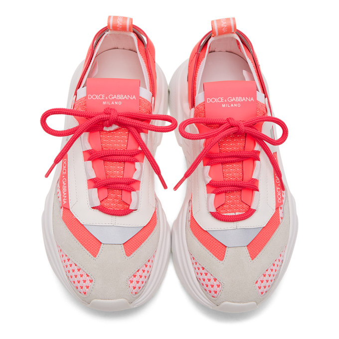 DOLCE & GABBANA DOLCE AND GABBANA PINK STRETCH MESH DAYMASTER SNEAKERS
