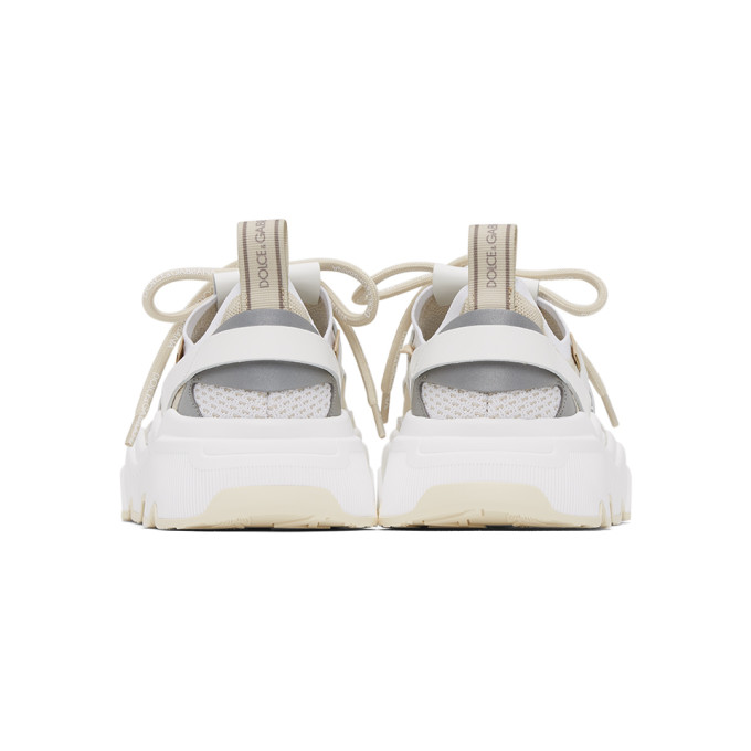 DOLCE & GABBANA BEIGE STRETCH MESH DAYMASTER SNEAKERS