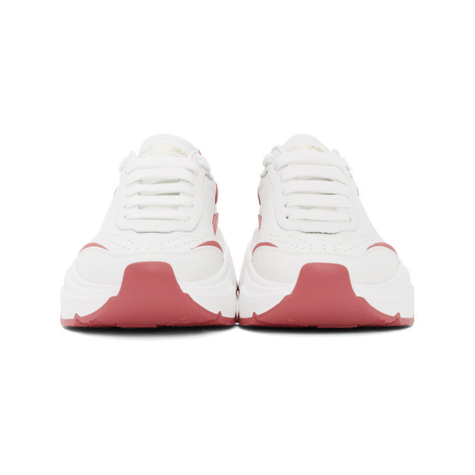 DOLCE & GABBANA WHITE & PINK DAYMASTER SNEAKERS