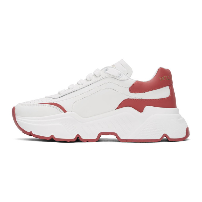 DOLCE & GABBANA WHITE & PINK DAYMASTER SNEAKERS