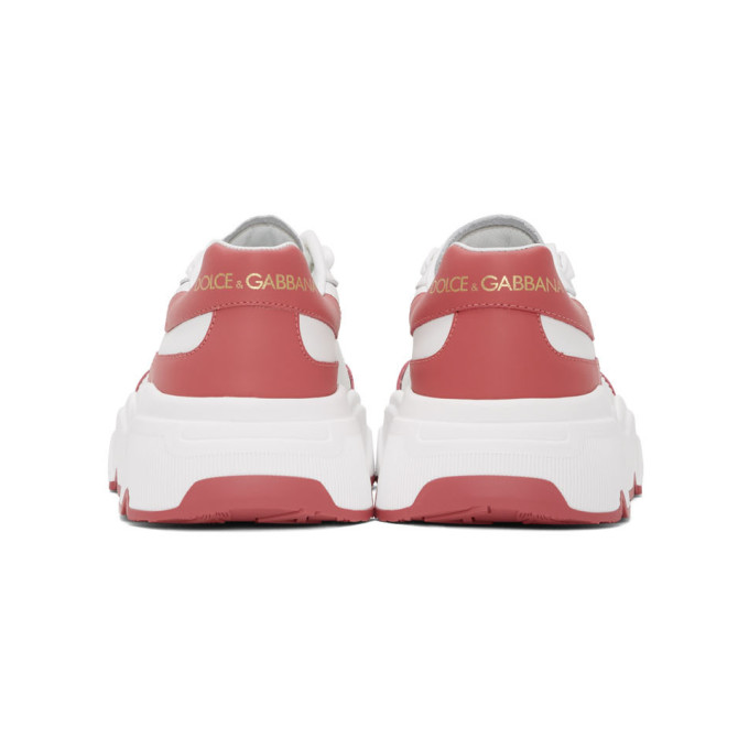 DOLCE & GABBANA WHITE & PINK DAYMASTER SNEAKERS