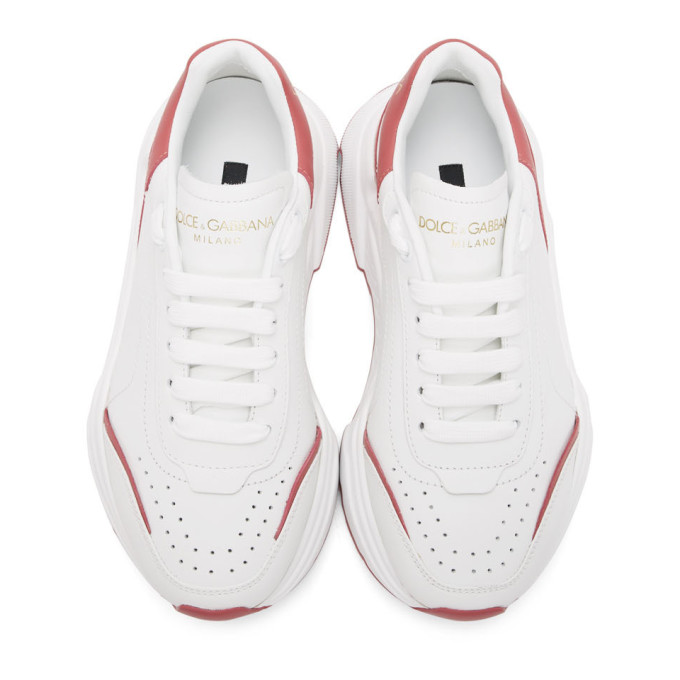 DOLCE & GABBANA WHITE & PINK DAYMASTER SNEAKERS