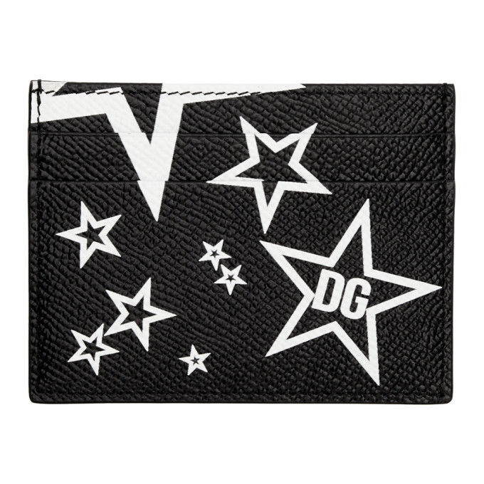 DOLCE & GABBANA DOLCE AND GABBANA BLACK MILLENNIAL STAR CARD HOLDER