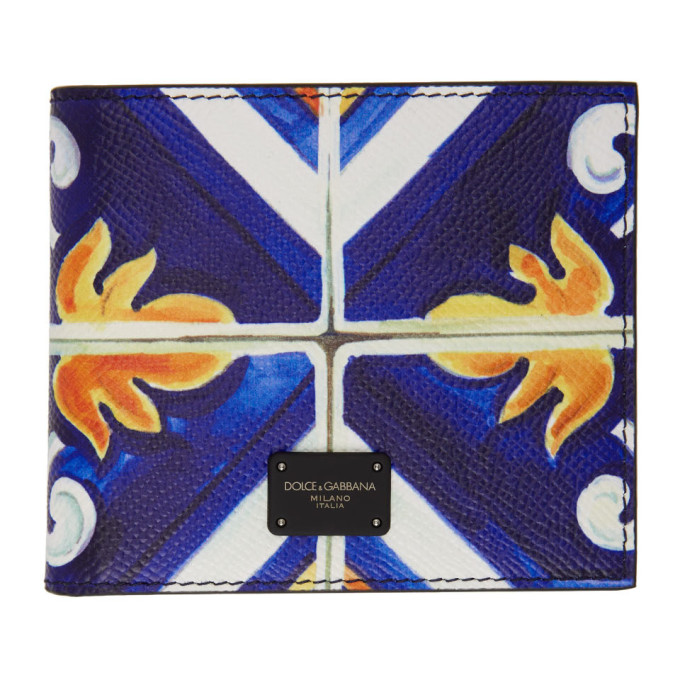 DOLCE & GABBANA DOLCE AND GABBANA MULTICOLOR MAIOLICA BIFOLD WALLET