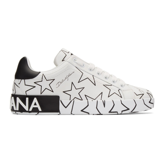 DOLCE & GABBANA DOLCE AND GABBANA WHITE MILLENNIAL STAR PORTOFINO trainers