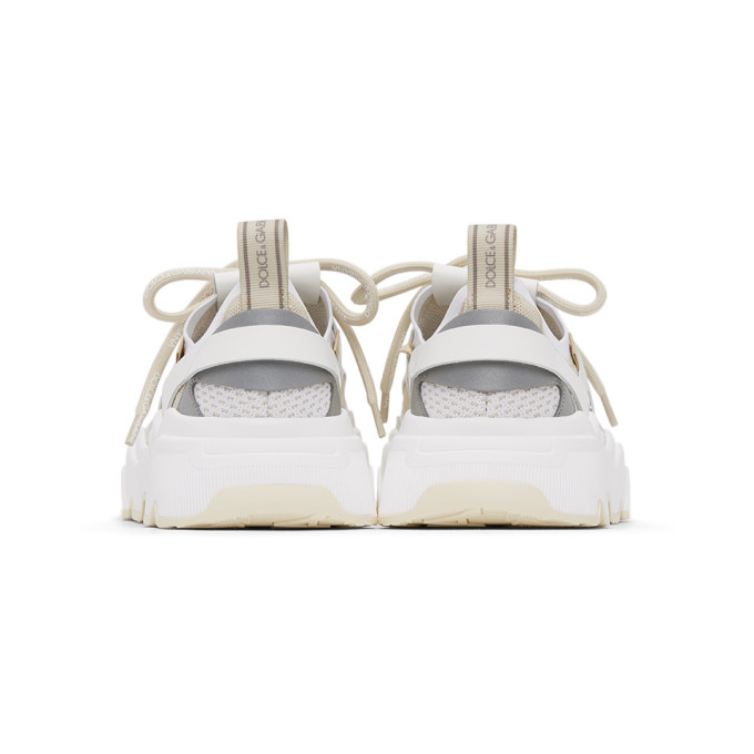 DOLCE & GABBANA DOLCE AND GABBANA BEIGE STRETCH KNIT DAYMASTER SNEAKERS
