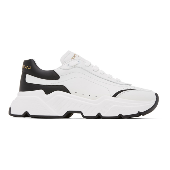 DOLCE & GABBANA DOLCE AND GABBANA WHITE AND BLACK DAYMASTER SNEAKERS
