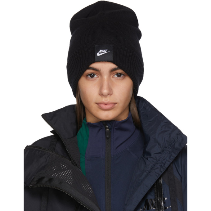 Nike Black Logo Beanie In 010 Black