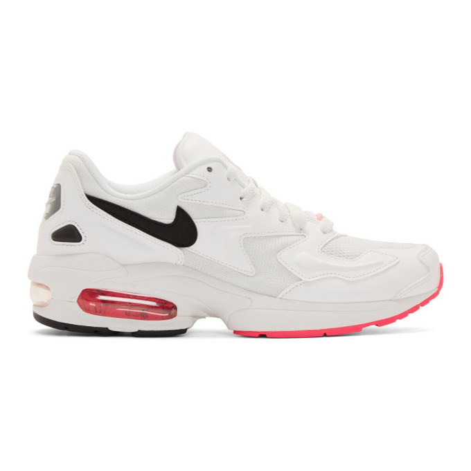 Click to view more detailed imagery on our partner's website Nike White And Pink Air Max 2 Light Sneakers In 107Summitwh