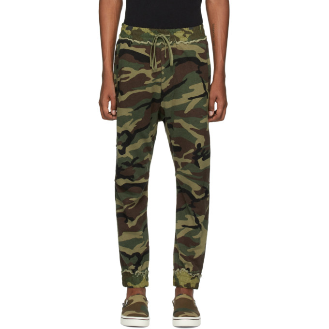 R13 R13 GREEN CAMO HAREM SWEATPANTS