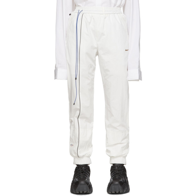 Ader Error White Logo Graphics Lounge Pants In Whte White