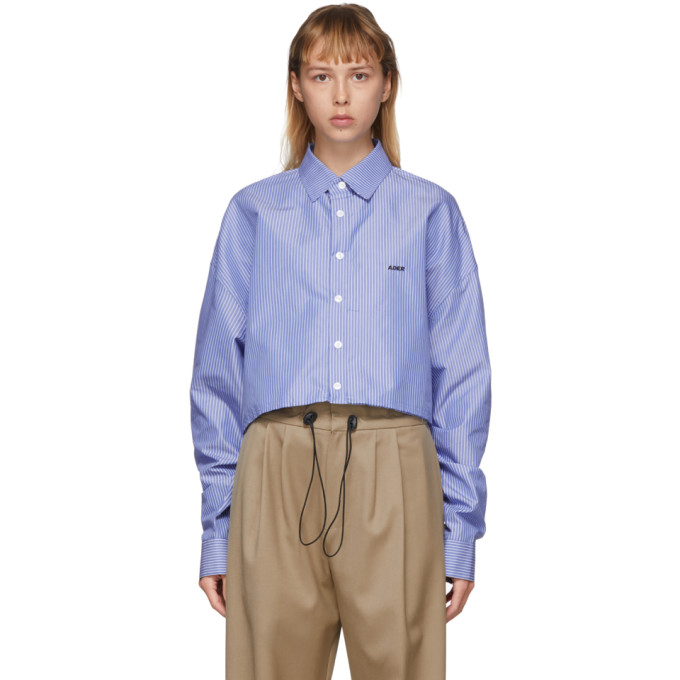 ADER ERROR ADER ERROR BLUE REDA CROPPED SHIRT
