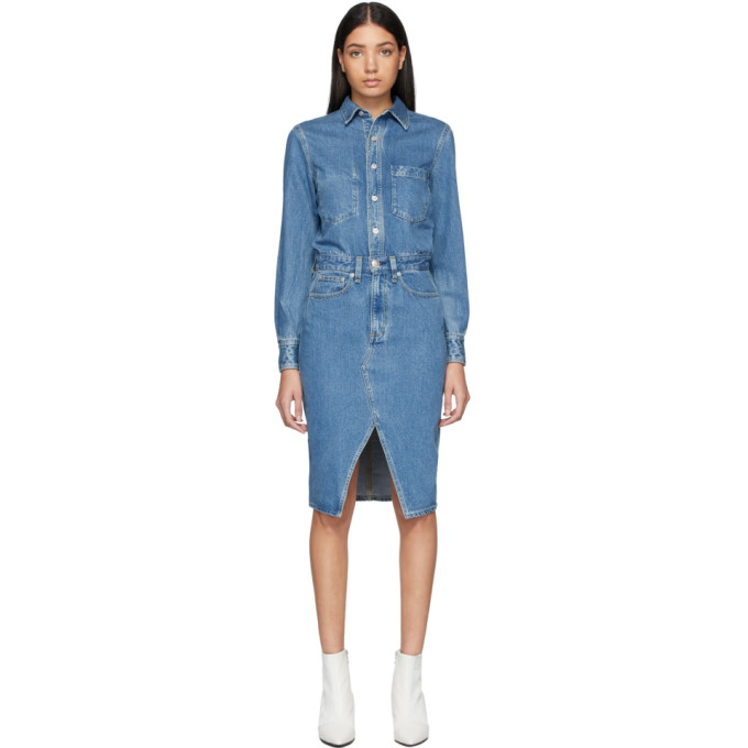 RAG & BONE RAG AND BONE BLUE DENIM ALL-IN-ONE DRESS