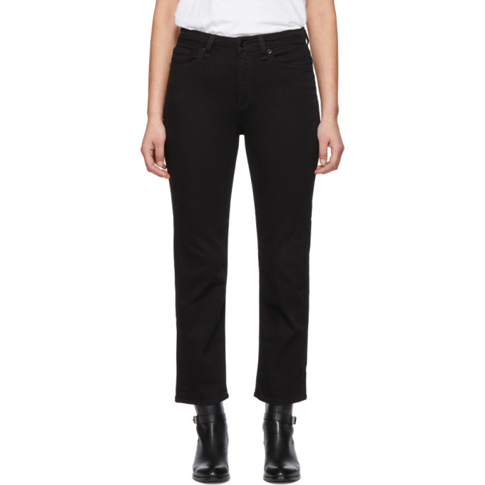 Rag & Bone Rag And Bone Black Nina High-rise Ankle Cigarette Jeans In No Fade Blk