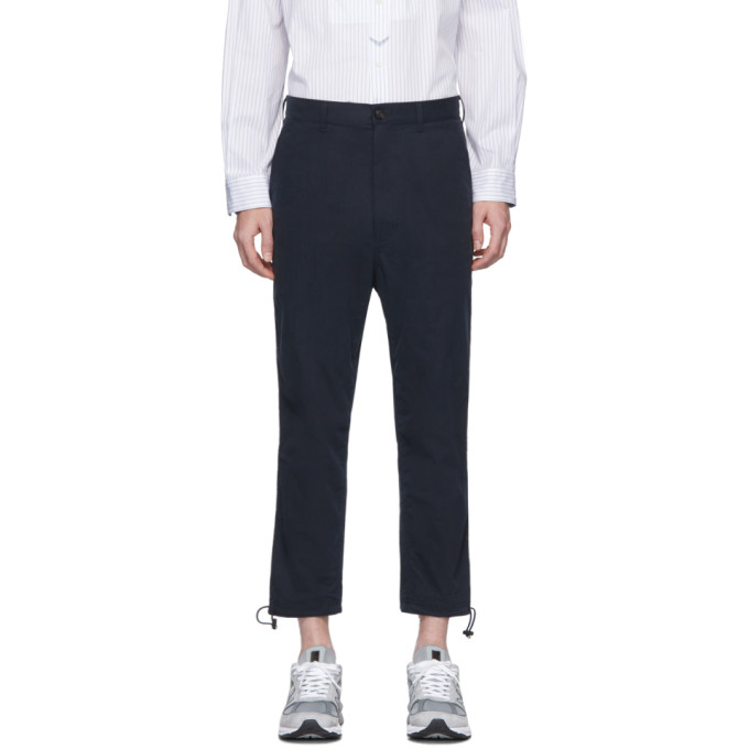 Comme Des Garçons Homme Deux Comme Des Garcons Homme Navy Ripstop Peach Trousers In 2 Navy