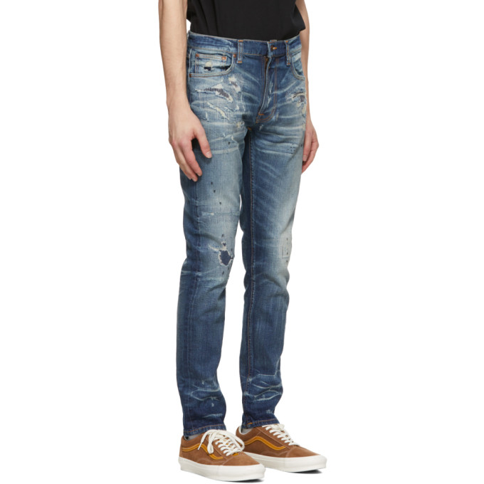 NUDIE JEANS NUDIE JEANS BLUE WORN LEAN DEAN JEANS