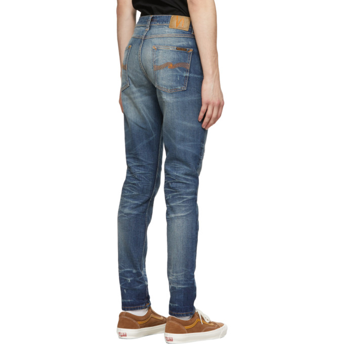 NUDIE JEANS NUDIE JEANS BLUE WORN LEAN DEAN JEANS