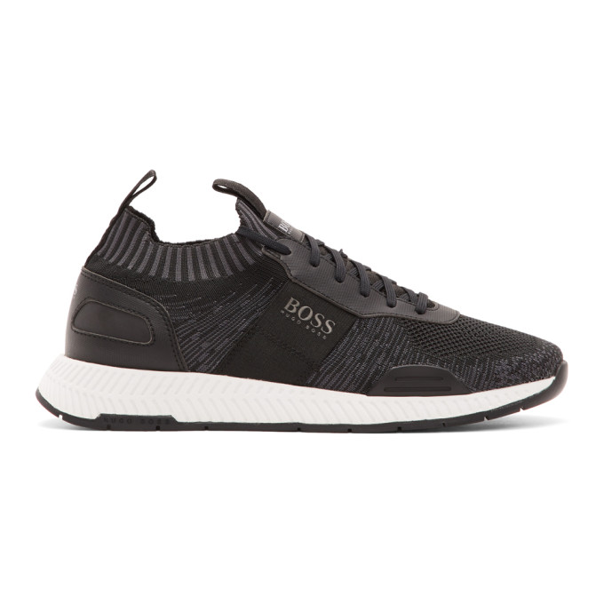 boss athleisure titanium runner mesh trainers