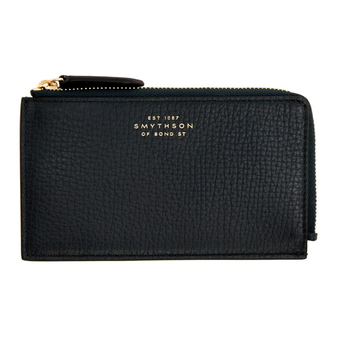 Smythson Green Burlington 4 Card Flat Wallet In Sage