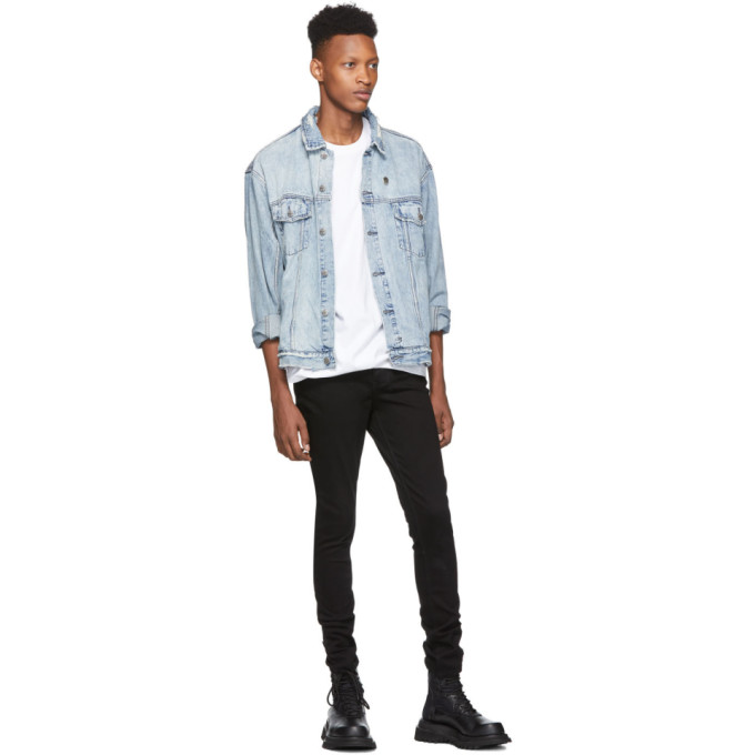 KSUBI KSUBI BLUE DENIM OH G ACID TRIP TRASH JACKET