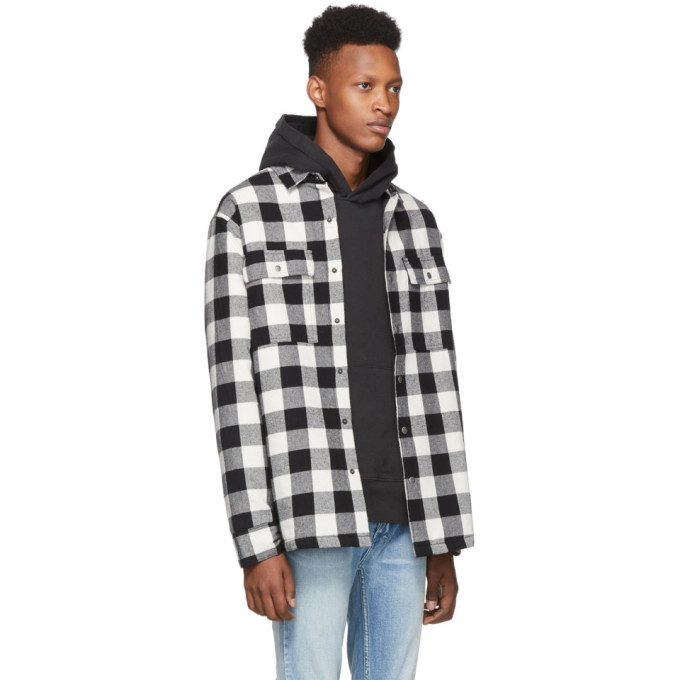KSUBI KSUBI BLACK AND WHITE QUILTED DUB SHIRT