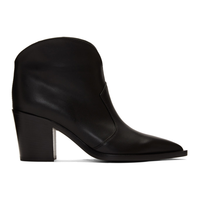 Gianvito Rossi Black Leather Cowboy Boots