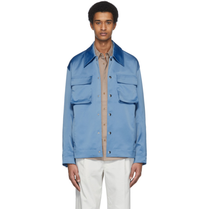 Tibi Tibi Blue Duchesse Workmens Jacket