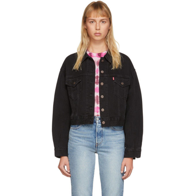 levis black denim trucker jacket