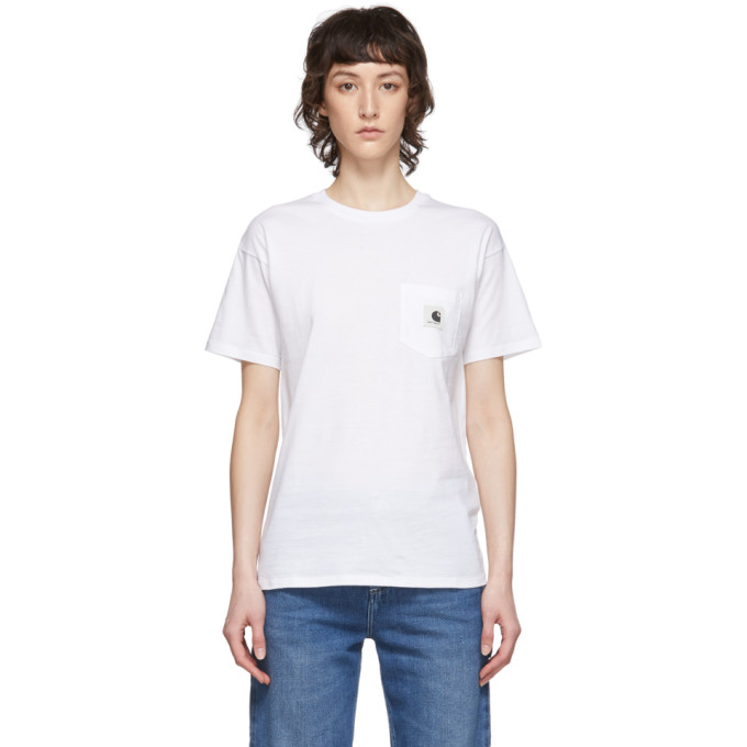 Carhartt Work In Progress White Carrie T-shirt In White / Ash