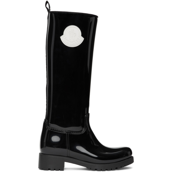 MONCLER MONCLER BLACK RUBBER GINGER TALL BOOTS