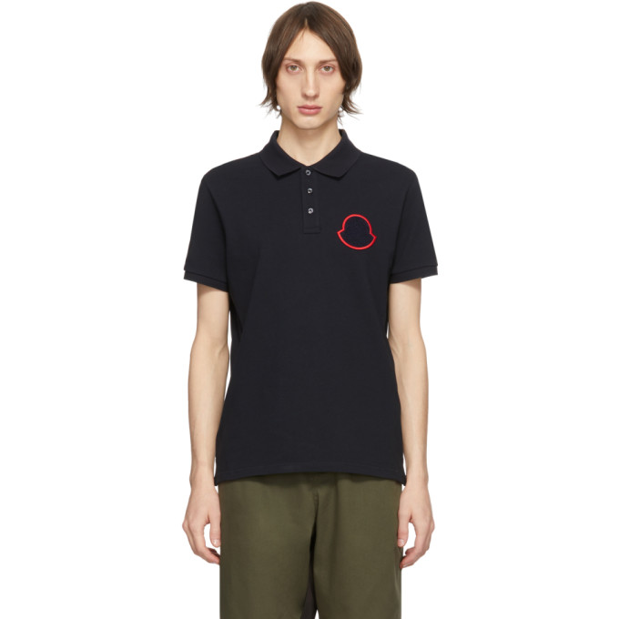 Moncler Navy Manica Corta Maglia Polo