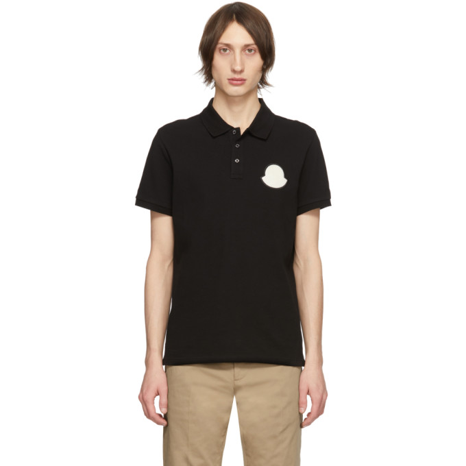 Moncler Black Manica Corta Maglia Polo