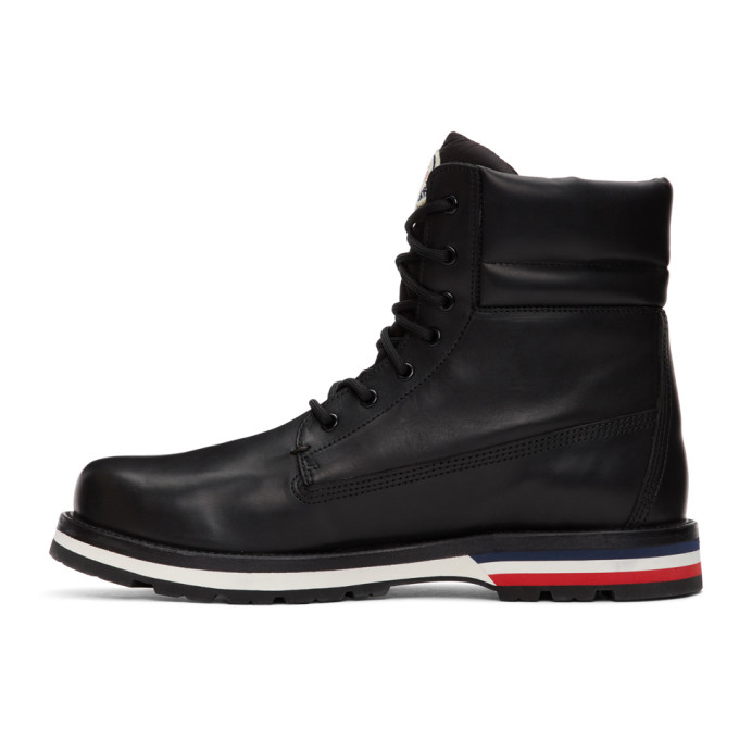 Moncler Vancouver Striped Leather Hiking Boots In 999 Black | ModeSens