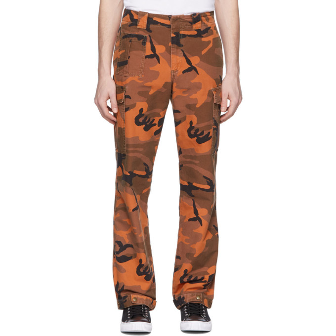 MCQ BY ALEXANDER MCQUEEN MCQ ALEXANDER MCQUEEN ORANGE CAMO ALEX CARGO PANTS