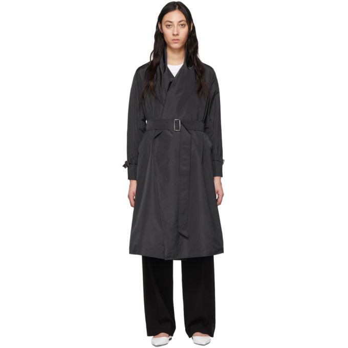 Max Mara Black Campo Trench Coat In 003 Black