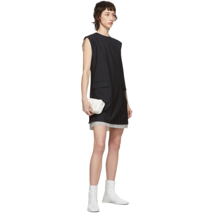 ACNE STUDIOS ACNE STUDIOS NAVY WOOL PINSTRIPE DRESS