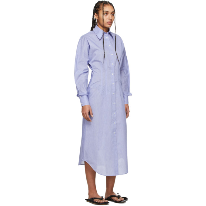 ACNE STUDIOS ACNE STUDIOS BLUE CINCHED SHIRT DRESS