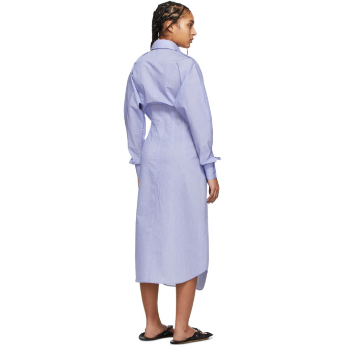 ACNE STUDIOS ACNE STUDIOS BLUE CINCHED SHIRT DRESS