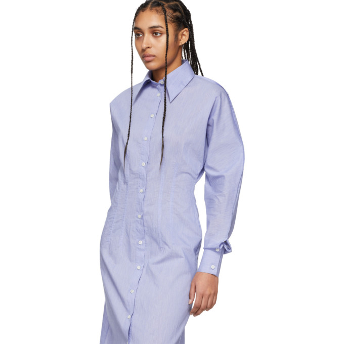ACNE STUDIOS ACNE STUDIOS BLUE CINCHED SHIRT DRESS