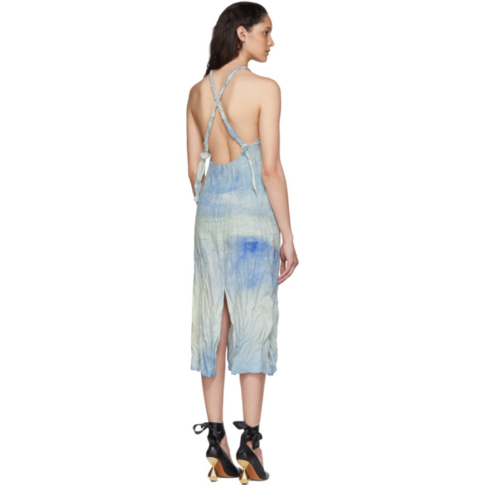 ACNE STUDIOS ACNE STUDIOS BLUE LANDSCAPE PAINTING DRESS