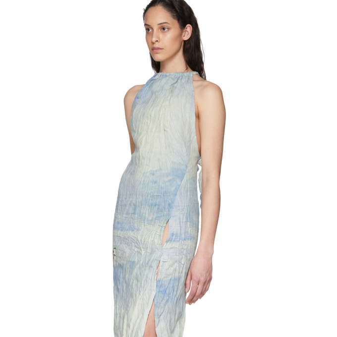 ACNE STUDIOS ACNE STUDIOS BLUE LANDSCAPE PAINTING DRESS