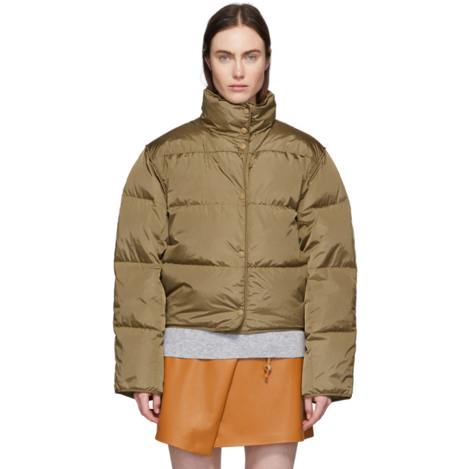 ACNE STUDIOS TAN DOWN SHORT JACKET